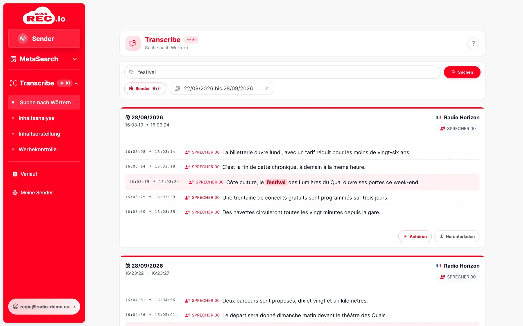 CloudREC.io-Screenshot : Transcribe