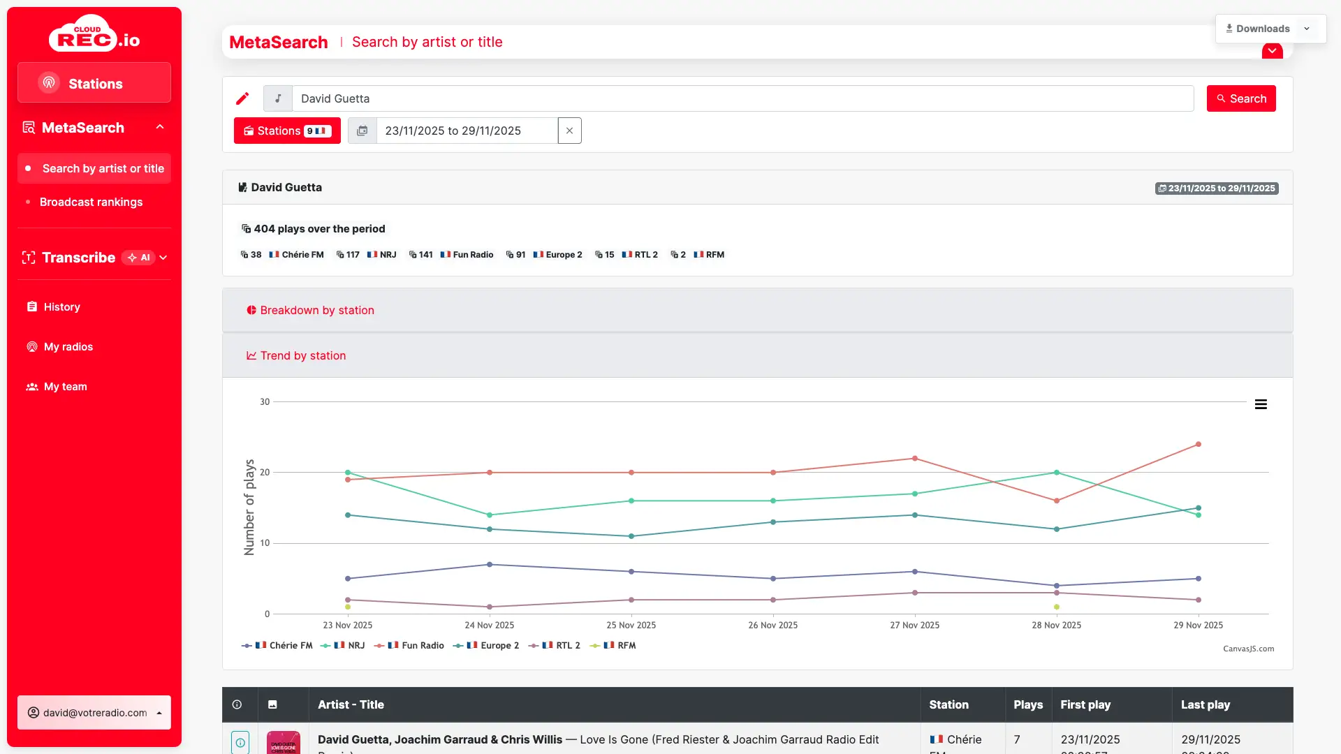 Capture d’écran CloudREC.io